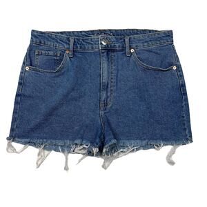 Wild Fable Mom High Rise Denim Cut Off Jean Shorts Medium Wash Womens 14